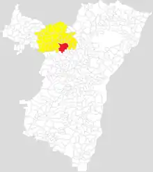 carte montraant la localisation de la communauté de commune dans le nord du département du Bas-Rhin