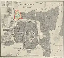 Jdeidé extra muros sur une carte d'Alep datée 1811-1818.