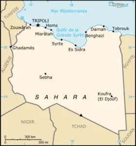 Localisation de la mer de Libye entre la Crète et la Libye.