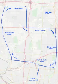 Tracé sur un logiciel de cartographie, le nom des routes étant indiqué.