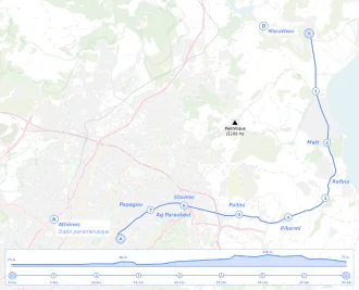 Carte OpenStreetMap avec le tracé de course en bleu.