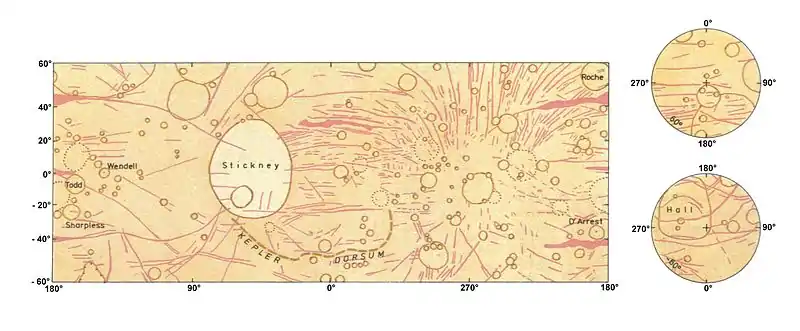 Carte schématique de la surface de Phobos