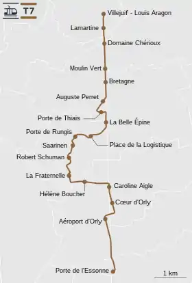 Voir la carte de la ligne.