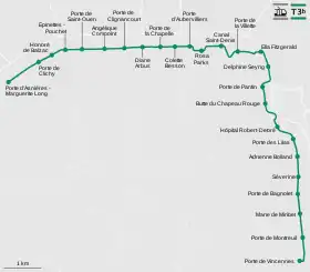 Voir la carte de la ligne.