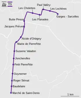 Voir la carte de la ligne.