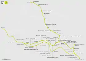 Voir la carte de la ligne.