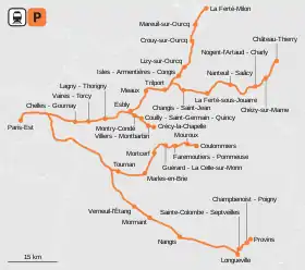 Voir la carte de la ligne.