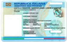 Recto - Carte d'identité électronique italien/anglais/français) de la Vallée d'Aoste.
