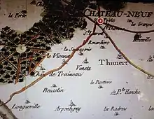 Carte de Cassini centrée sur Châteauneuf-en-Thymerais et Tresneau