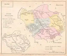 Carte de l'Aube vers 1870.