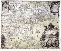 Carte de la Nouvelle-France par Jean-Baptiste Franquelin, 1705-1711