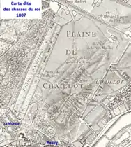 Plaine de Chaillot en 1807 (carte dite des chasses du roi).