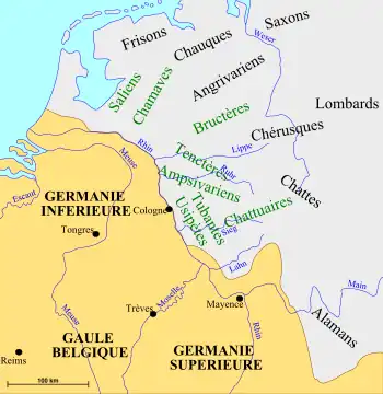 Carte de Gaule du nord et de Germanie