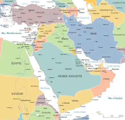 Le Moyen-Orient aujourd'hui (cliquer pour agrandir)