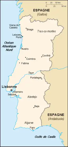 carte : Géographie du Portugal