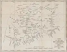 Carte des royaumes de la Côte de l'Or, avant l'accession au pouvoir de Badu Bonsu II.