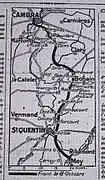 Carte montrant la prise définitive de Serain par l'armée anglaise le 8 octobre 1918.