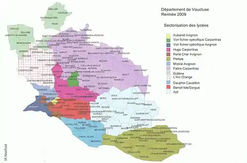 Carte lycees Vaucluse