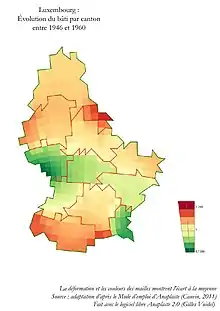 Carte piezoplèthe du Luxembourg