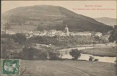 Le Croc surplombant la localité(Adolphe Weick).