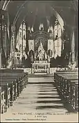 Église du Val-d'Ajol lors des fêtes de Jeanne d'Arc, le 8 août 1909.