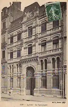 La synagogue en 1908, ancienne carte postale