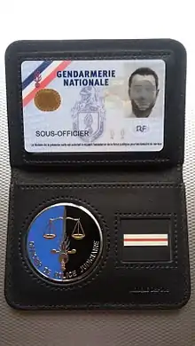 carte professionnelle de gendarme (avec porte-carte OPJ)