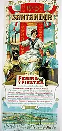 Affiche des Ferias y Fiestas de Santander Ferias de 1905.