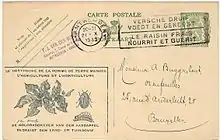 Carte postale belge prônant la lutte contre le doryphore