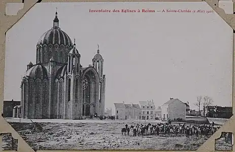 Basilique Sainte-Clotilde de Reims en 1906.