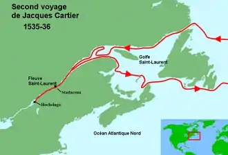 2e voyage de J Cartier 1535-1536.