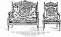Causeuse ou fauteuil de la fin de la période, recouvert d'une tapisserie de Beauvais.