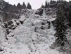 La cascade de Nardis en hiver.