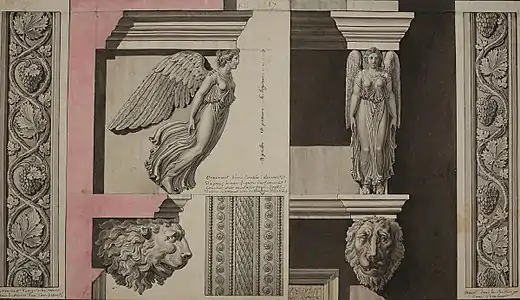 Détail d'une étude des colonnes de Palmyre (dessin)