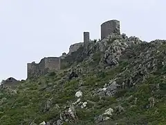 Vu des ruines depuis le nord-ouest.