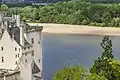 Photographie d'une vue du château et de la Loire depuis le village.
