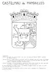 Dessin Original du Blason de Castelnau de Mandailles  proposé par Francis Le Mercier et accepté par le conseil municipal en 1988