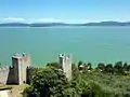 Lac vu depuis la forteresse de Castiglione del Lago.