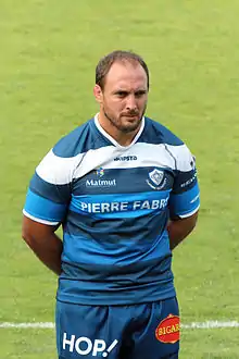 Mathieu Bonello lors de la présentation de l'équipe du Castres olympique pour la saison 2015-2016