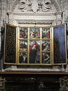 Triptyque de Fonseca ou des Sept douleurs de la Vierge (vers 1505), Jubé de la cathédrale de Palencia.