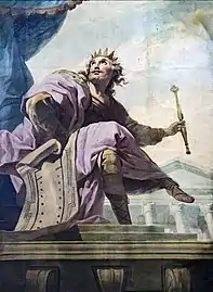 Salomon tenant le plan de Jérusalem par Jean-Baptiste Despax.