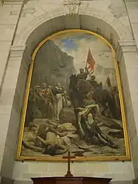 Pitié de saint Louis pour les morts,par Debat-Ponsan (1847-1913), dans le bras gauche du transept. Présenté à l'Exposition universelle de 1878.
