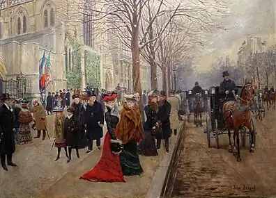 Après l'office à l'église américaine de la Sainte-Trinité (vers 1900), Paris, musée Carnavalet.