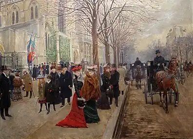 Après l'office à l'église de la Sainte-Trinité, (vers 1900), par Jean Béraud (1849-1935)