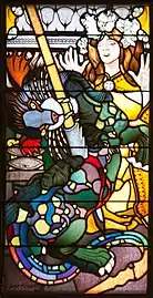 Le dragon terrassé et la princesse liberée (par J. Mehoffer), cathédrale de Fribourg