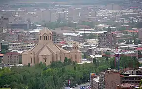 Vue aérienne de la cathédrale.