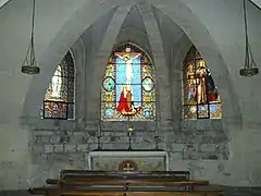 Chapelle gothique sud sainte Marie-Madeleine, sous le chevet, vitraux de la Maison Lobin de Tours (1860-1861).