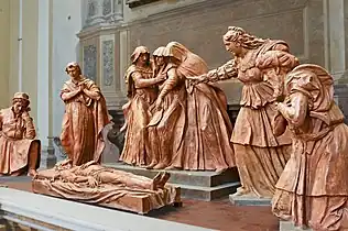 statues d'Alfonso Lombardi, Compianto su Cristo morto, début du seizième siècle