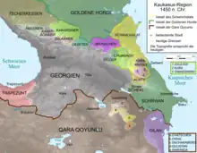 Carte de la Transcaucasie en 1450