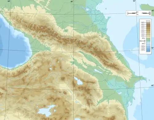 Voir sur la carte topographique du Caucase